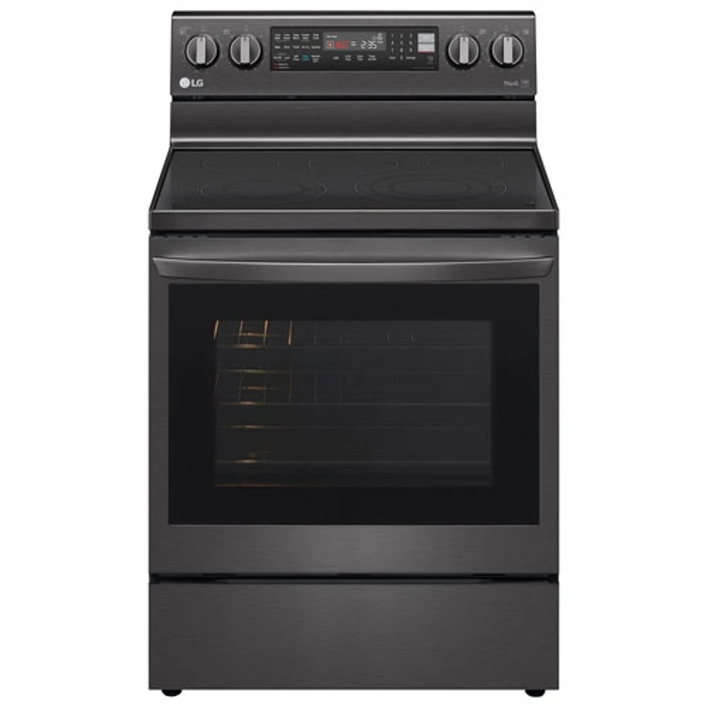 LG 30" 6.3 Cu. Ft. True Convection 5-Element Electric Air Fry Range (LREL6325D) - Black Stainless