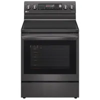 Cuisinière élec. 5 éléments/conv. véritable/friture air 6,3 pi³ 30 po de LG (LREL6325D) - Inox noir