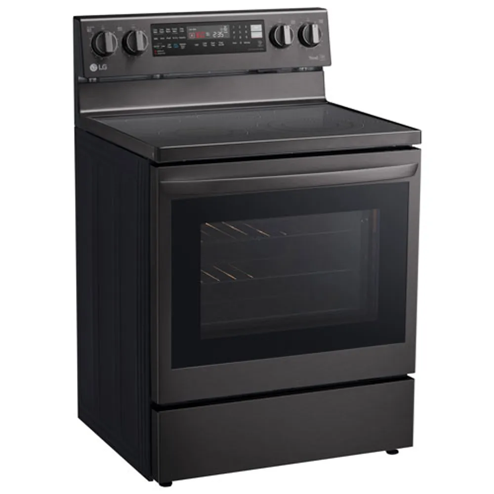 LG 30" 6.3 Cu. Ft. True Convection 5-Element Electric Air Fry Range (LREL6325D) - Black Stainless