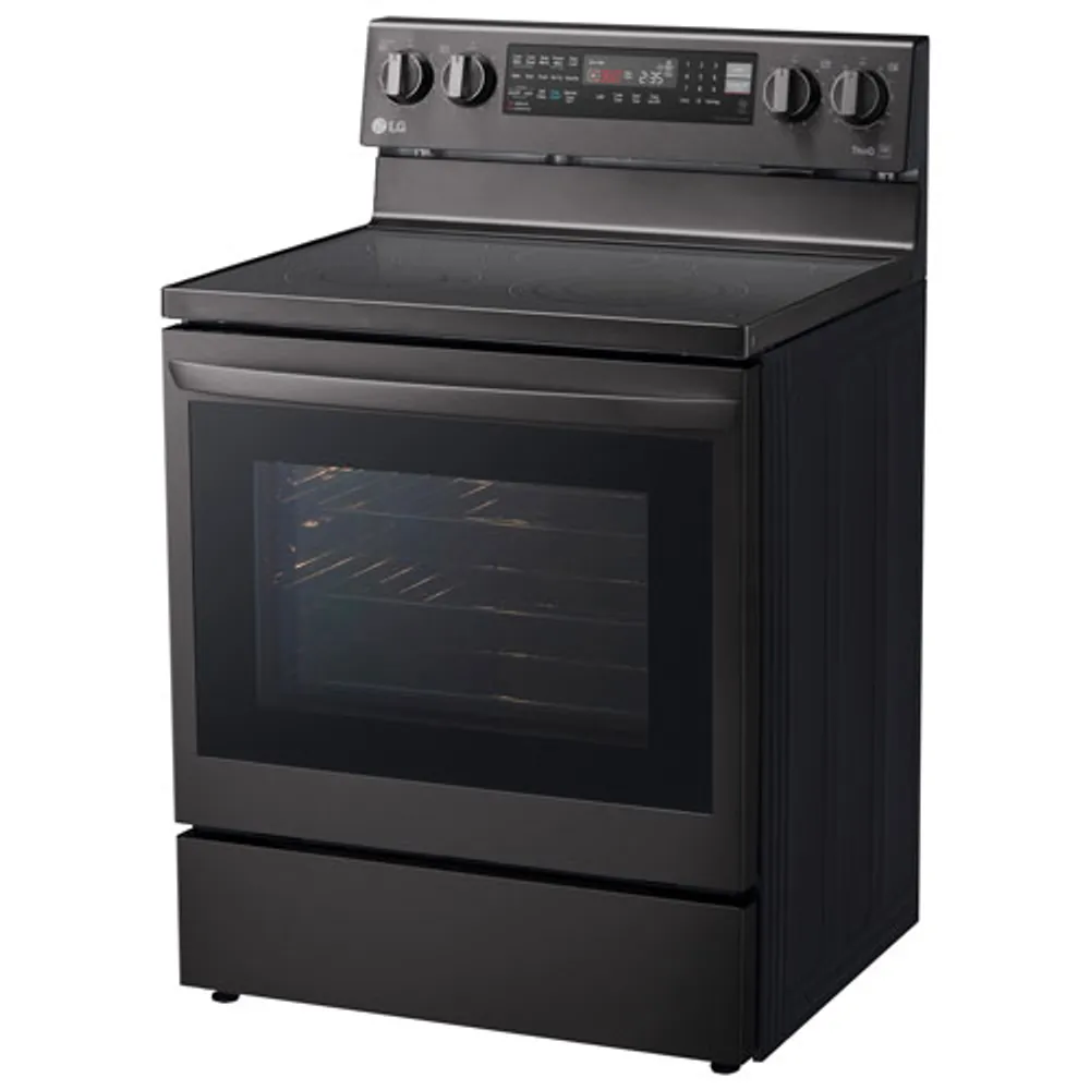 Cuisinière élec. 5 éléments/conv. véritable/friture air 6,3 pi³ 30 po de LG (LREL6325D) - Inox noir