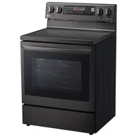 LG 30" 6.3 Cu. Ft. True Convection 5-Element Electric Air Fry Range (LREL6325D) - Black Stainless