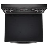 LG 30" 6.3 Cu. Ft. True Convection 5-Element Electric Air Fry Range (LREL6325D) - Black Stainless