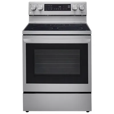 Cuisinière électrique 5 éléments/conv. véritable/friture air 6,3 pi³ 30 po de LG (LREL6325F) - Inox