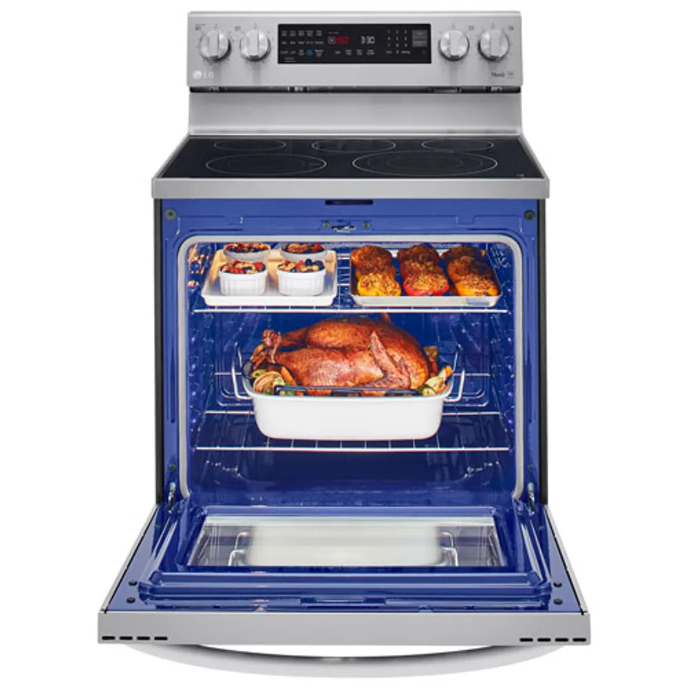 LG 30" 6.3 Cu. Ft. True Convection 5-Element Electric Air Fry Range (LREL6325F) - Stainless Steel