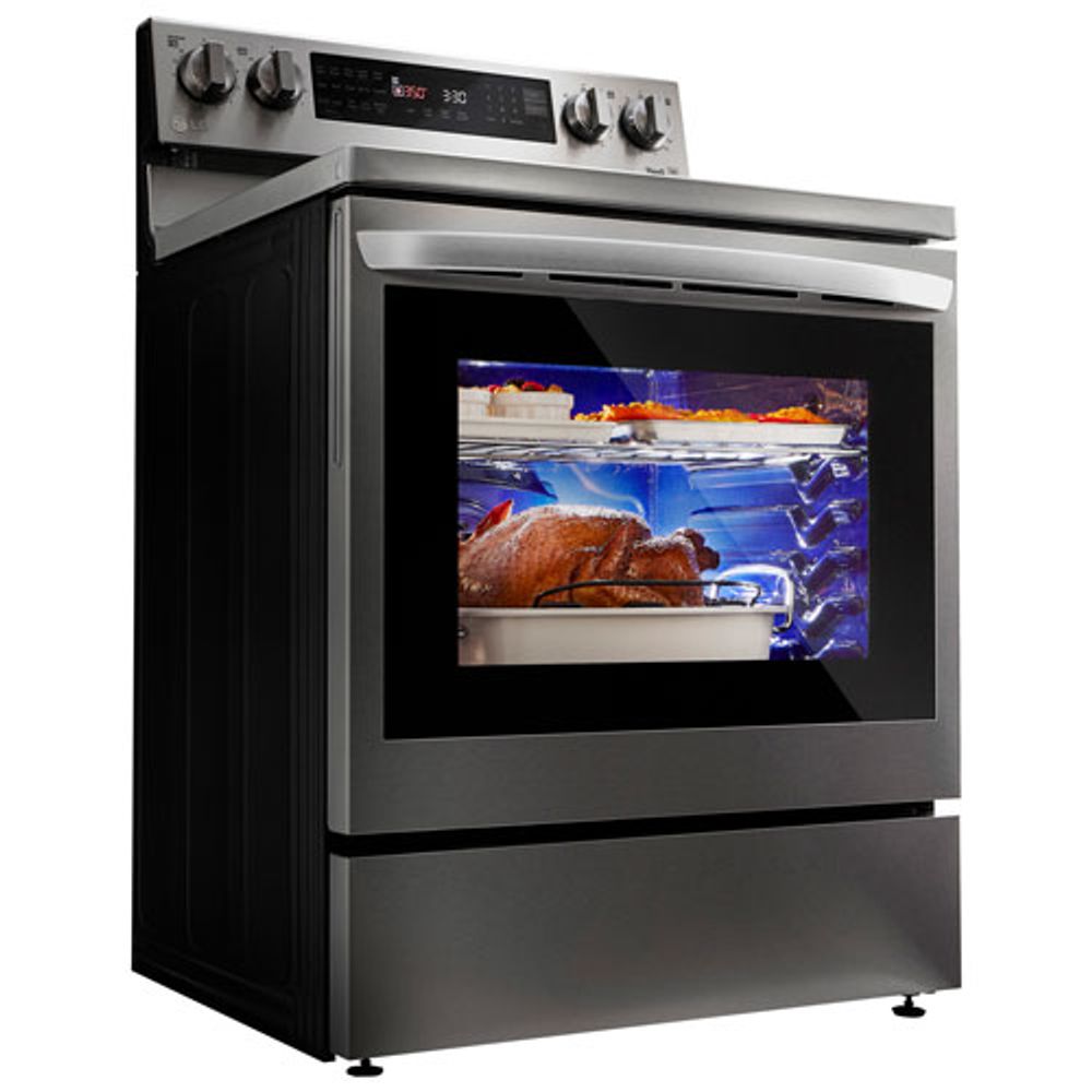 LG 30" 6.3 Cu. Ft. True Convection 5-Element Electric Air Fry Range (LREL6325F) - Stainless Steel