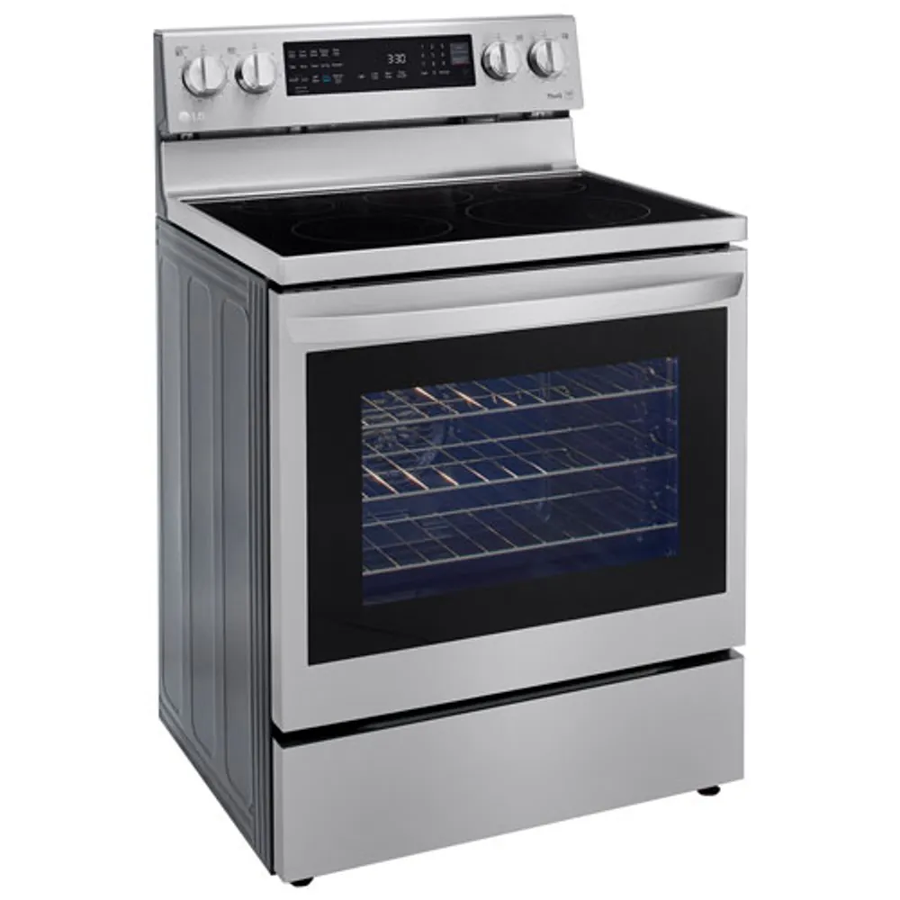 Cuisinière électrique 5 éléments/conv. véritable/friture air 6,3 pi³ 30 po de LG (LREL6325F) - Inox