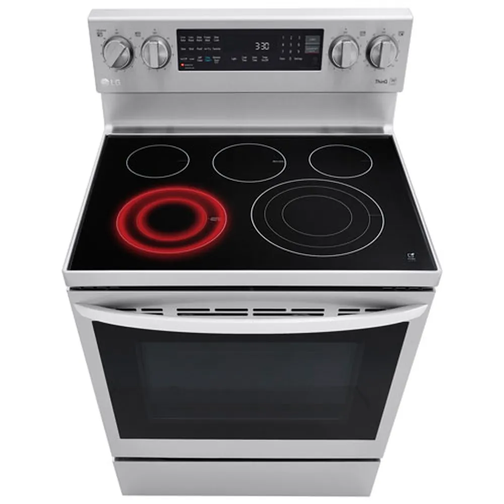 Cuisinière électrique 5 éléments/conv. véritable/friture air 6,3 pi³ 30 po de LG (LREL6325F) - Inox