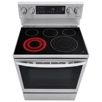 LG 30" 6.3 Cu. Ft. True Convection 5-Element Electric Air Fry Range (LREL6325F) - Stainless Steel