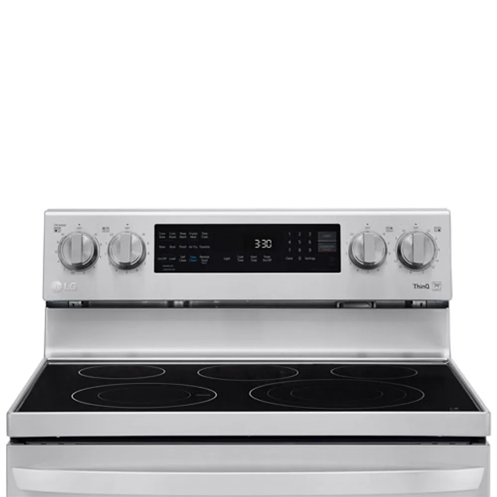 Cuisinière électrique 5 éléments/conv. véritable/friture air 6,3 pi³ 30 po de LG (LREL6325F) - Inox