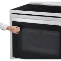 Cuisinière électrique 5 éléments/conv. véritable/friture air 6,3 pi³ 30 po de LG (LREL6325F) - Inox