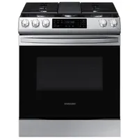 Samsung 30" 6.0 Cu. Ft. Fan Convection 5-Burner Slide-In Gas Range (NX60T8311SS/AA) - Stainless Steel