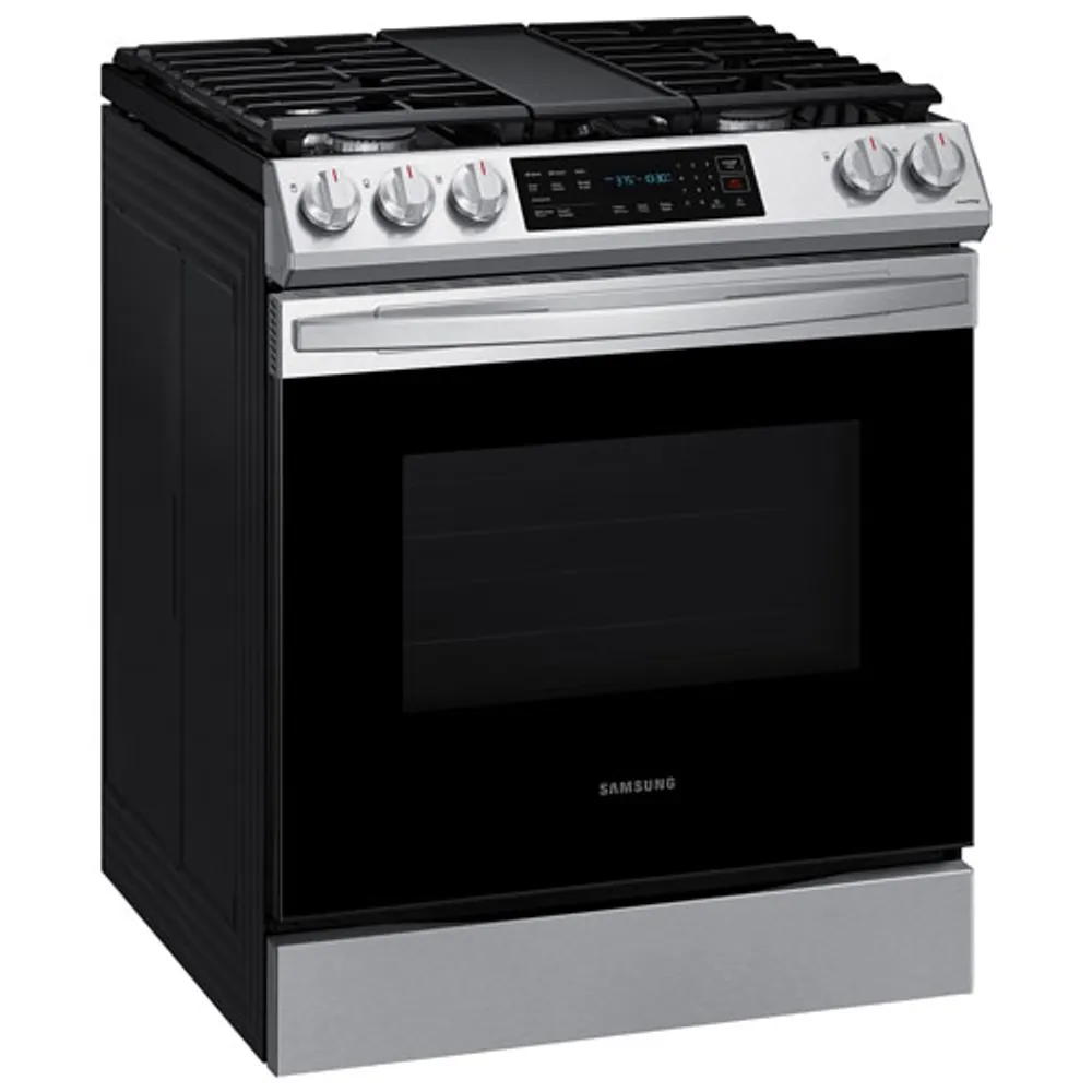 Samsung 30" 6.0 Cu. Ft. Fan Convection 5-Burner Slide-In Gas Range (NX60T8311SS/AA) - Stainless Steel