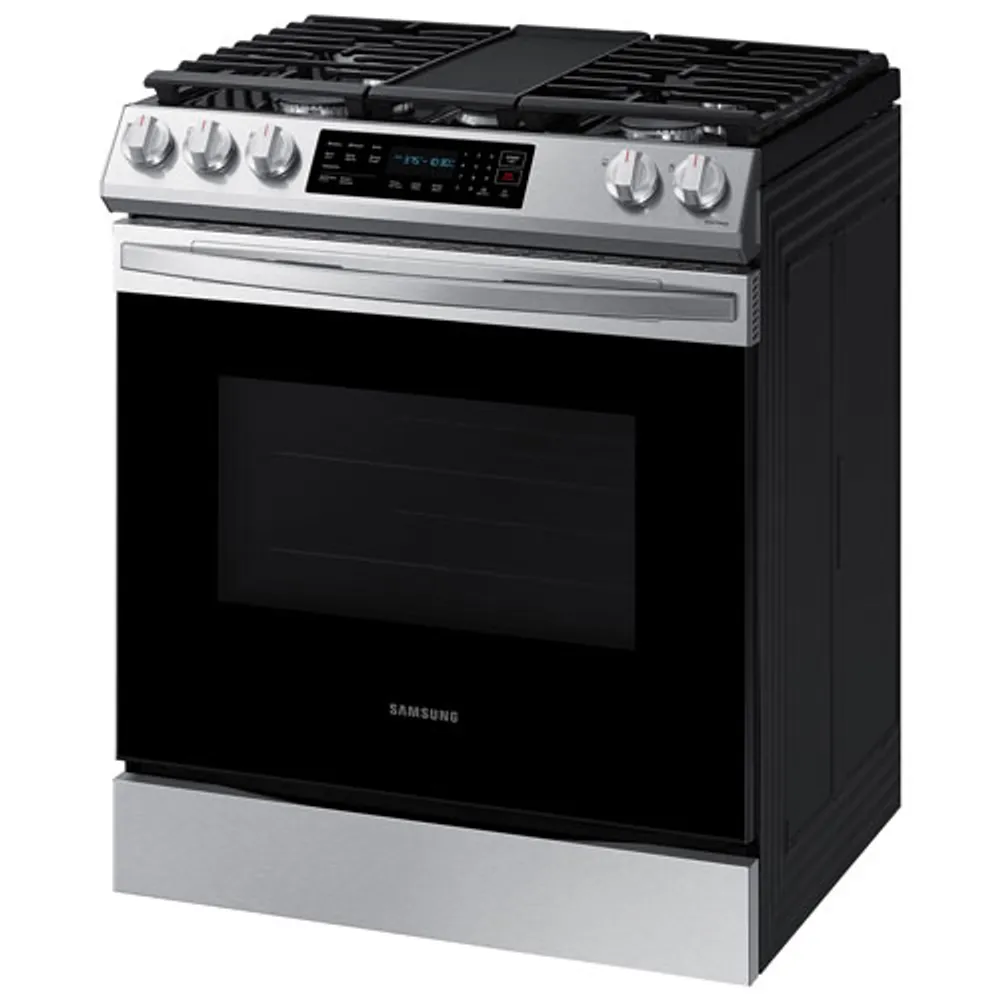 Samsung 30" 6.0 Cu. Ft. Fan Convection 5-Burner Slide-In Gas Range (NX60T8311SS/AA) - Stainless Steel