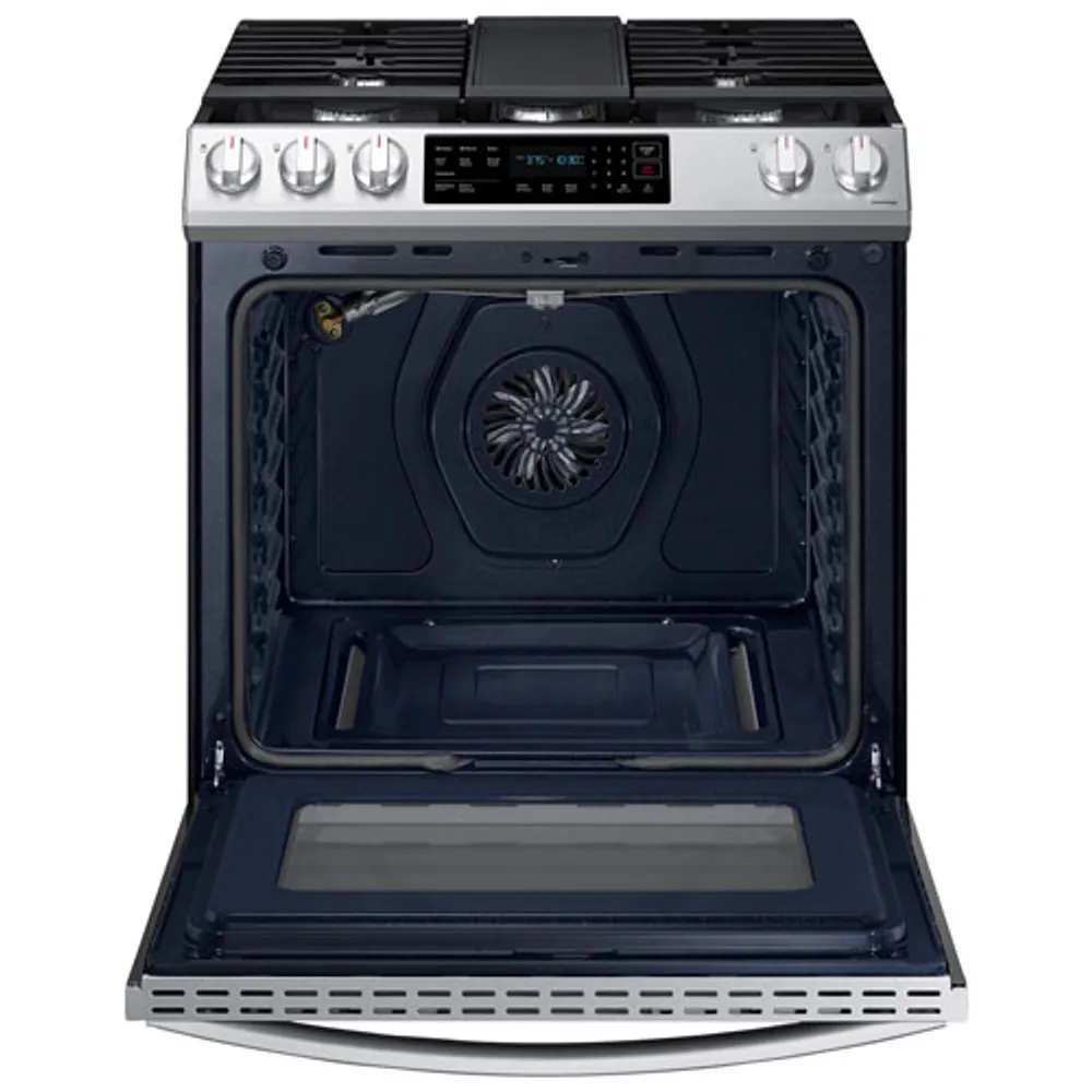 Samsung 30" 6.0 Cu. Ft. Fan Convection 5-Burner Slide-In Gas Range (NX60T8311SS/AA) - Stainless Steel