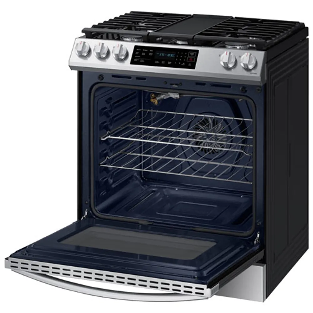 Samsung 30" 6.0 Cu. Ft. Fan Convection 5-Burner Slide-In Gas Range (NX60T8311SS/AA) - Stainless Steel