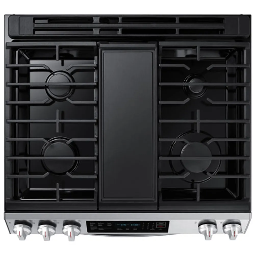 Samsung 30" 6.0 Cu. Ft. Fan Convection 5-Burner Slide-In Gas Range (NX60T8311SS/AA) - Stainless Steel