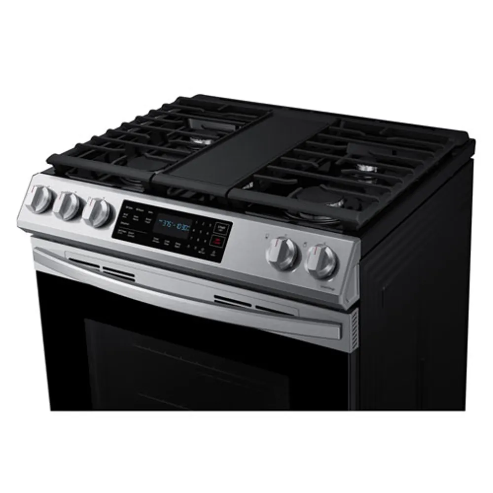 Samsung 30" 6.0 Cu. Ft. Fan Convection 5-Burner Slide-In Gas Range (NX60T8311SS/AA) - Stainless Steel