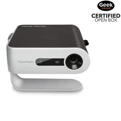 Open Box - ViewSonic M1+ DLP Ultra-Portable WiFi Bluetooth Projector with Built-in Speakers (854X480)