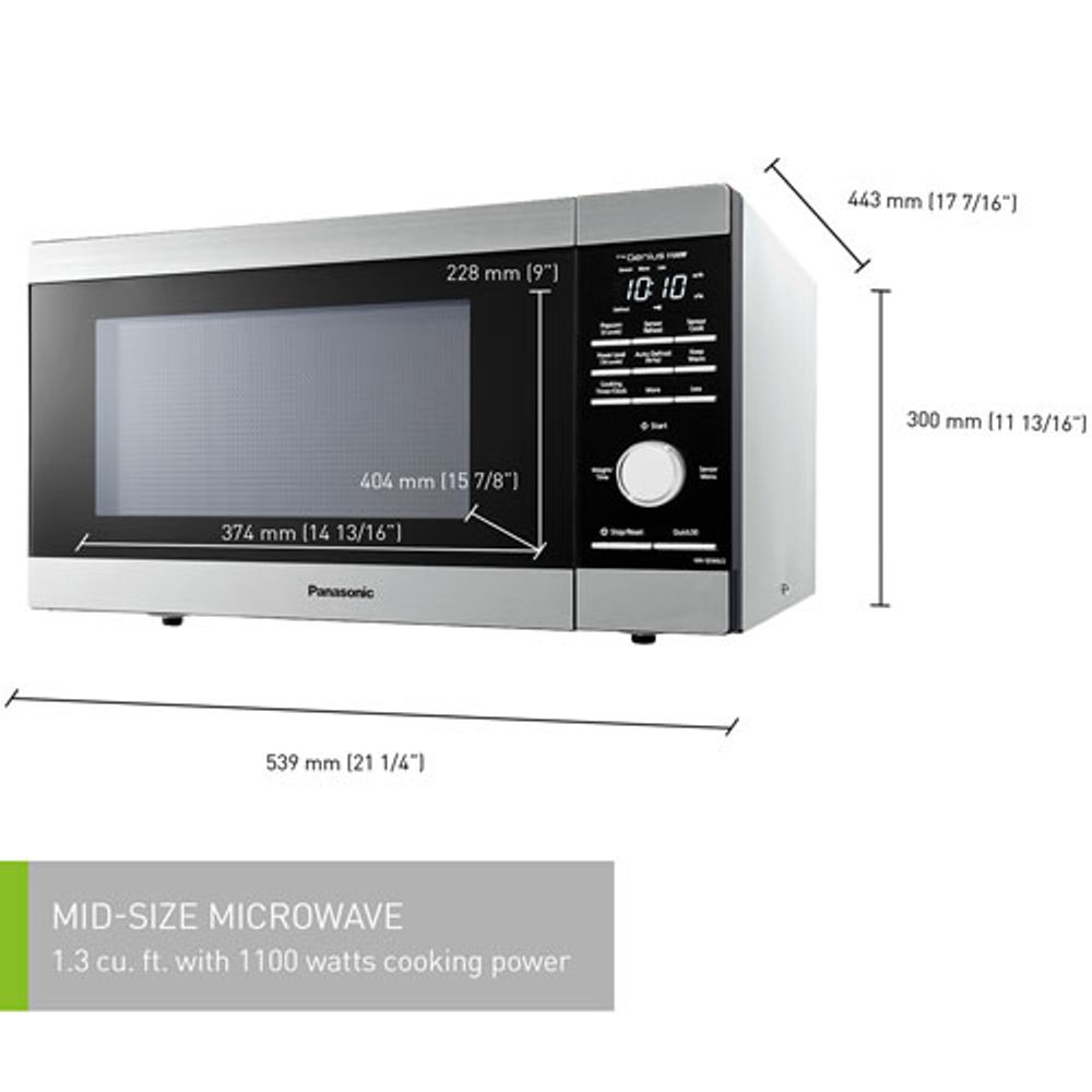 Panasonic Genius 1.3 Cu. Ft. Microwave (NNSD66LS) - Stainless Steel/Black - Only at Best Buy