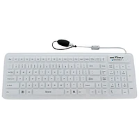 Seal Shield Touch Glow Wired Backlit Full Size Waterproof Keyboard with Touch Pad - White - English
