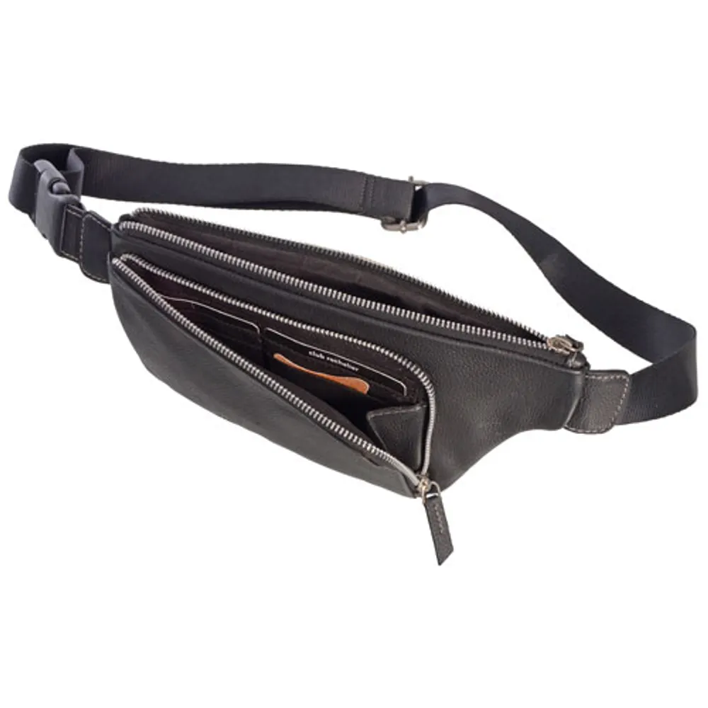 Club Rochelier Genuine Leather Card Holder Waist Bag (CL110WB02) - Black