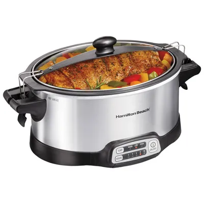 Hamilton Beach Stay or Go Stovetop Sear and Cook Slow Cooker - 6Qt - Stainless Steel