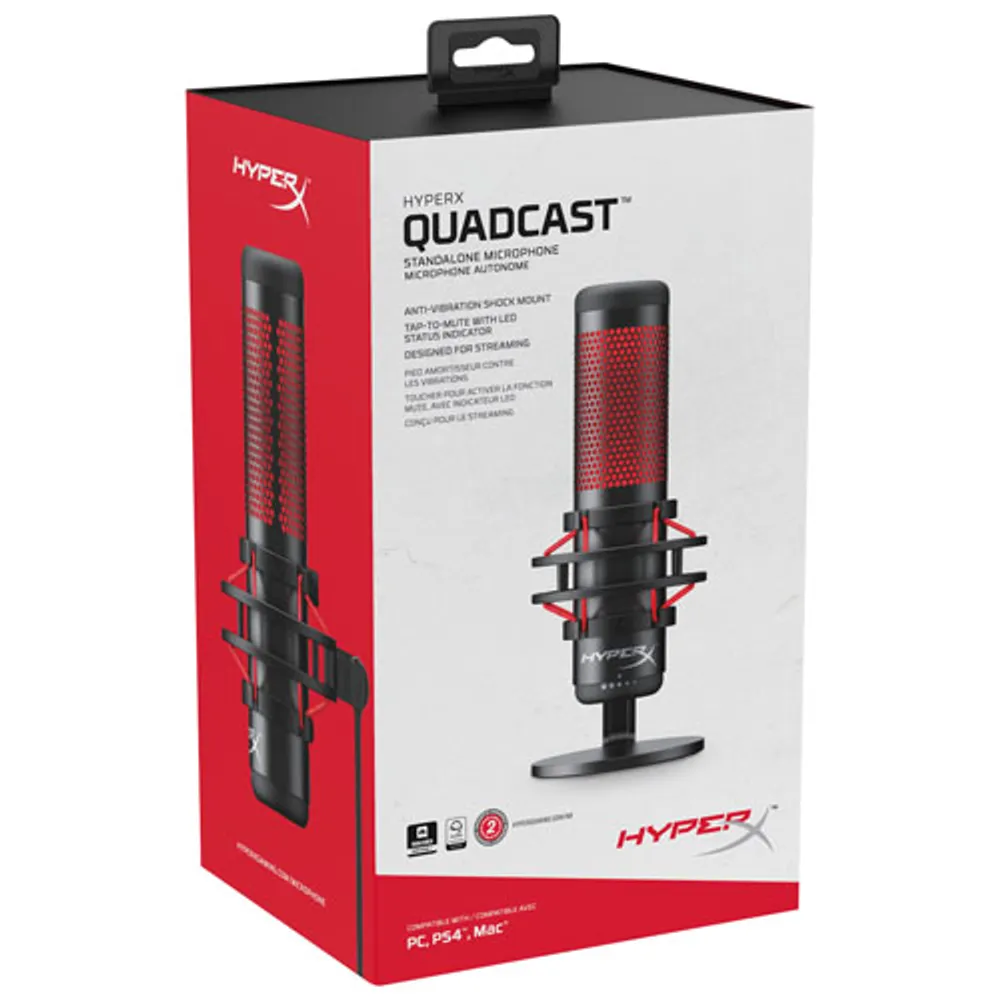 HyperX QuadCast Gaming USB Microphone - Black/Red