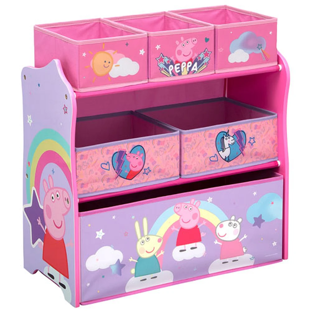 Meuble de rangement de jouets à 6 compartiments Peppa Pig - Rose/Violet