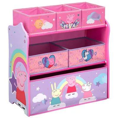 Peppa Pig 6-Bin Toy Organizer - Pink/Purple