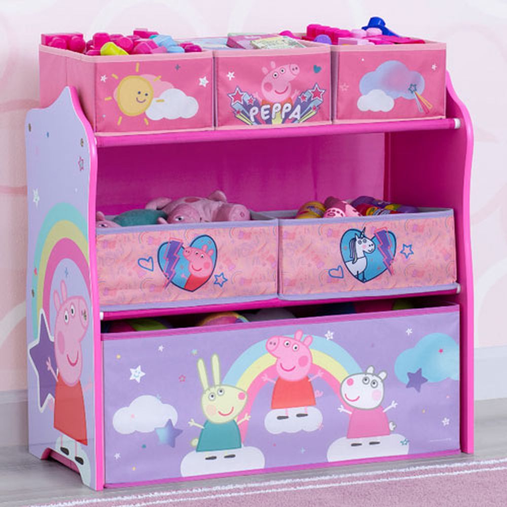 Peppa Pig 6-Bin Toy Organizer - Pink/Purple