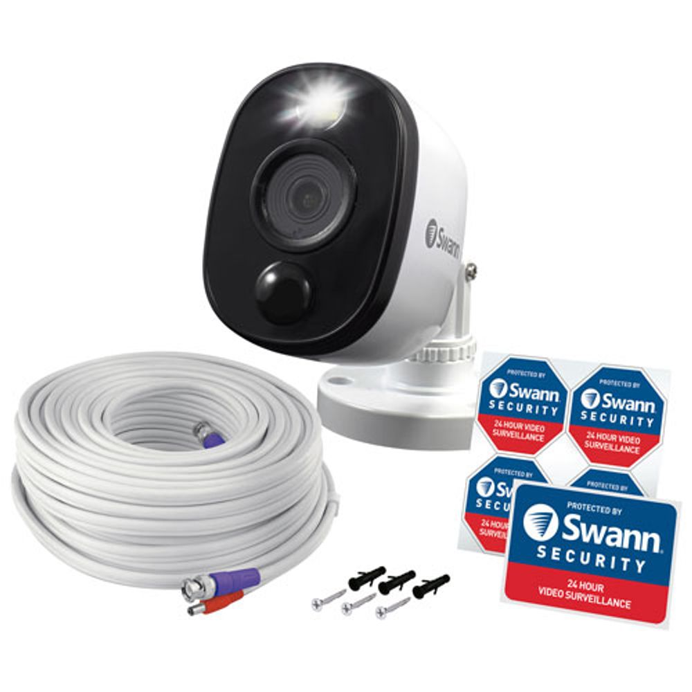 Swann Wired DVR Indoor/Outdoor 1080p Full HD Add-On Bullet Security Camera - White