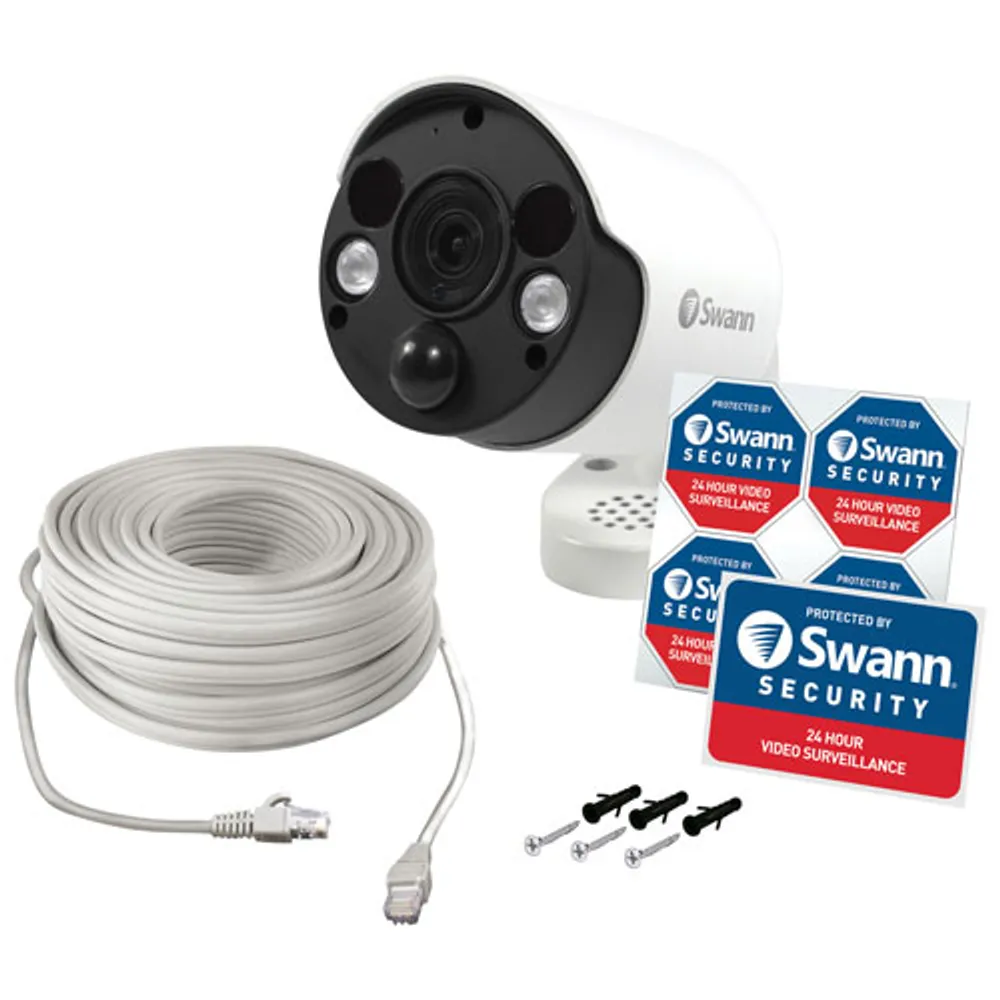 Swann Wired Indoor/Outdoor 4K Ultra HD Add-On Bullet Security Camera - White