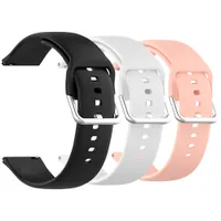 StrapsCo Silicone Strap for Galaxy Watch 40/44mm - 3 Pack - Black/Pink/White