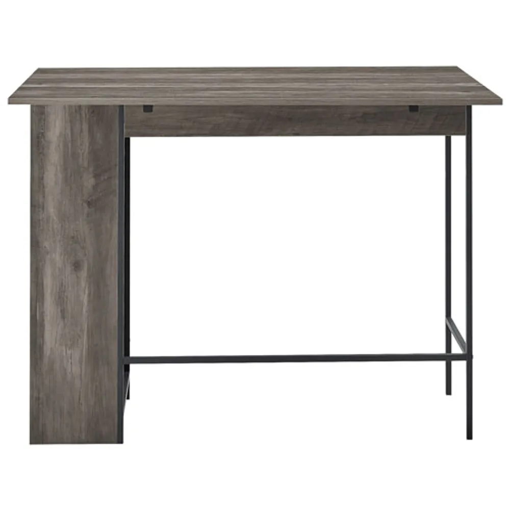 Transitional Drop-Leaf Storage Bar Table - Grey Wash