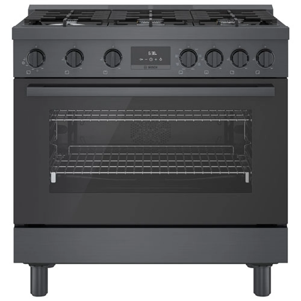 Bosch 36" 3.7 Cu. Ft. True Convection 6-Burner Dual Fuel Range (HDS8645C) - Black Stainless