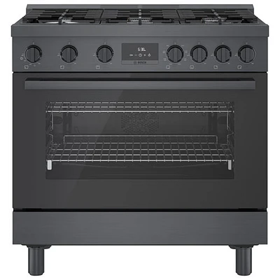 Bosch 36" 3.7 Cu. Ft. True Convection 6-Burner Dual Fuel Range (HDS8645C) - Black Stainless