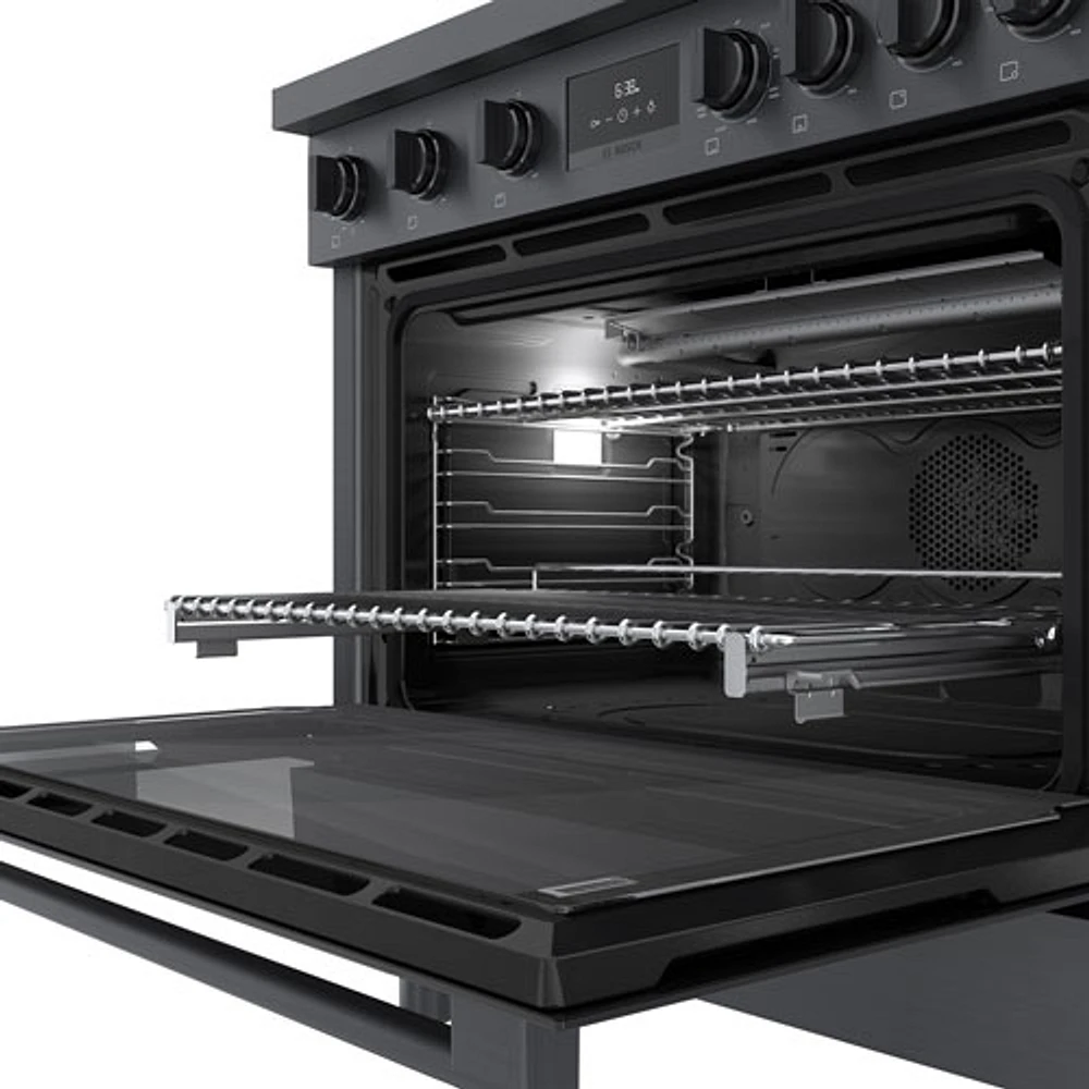 Bosch 36" 3.7 Cu. Ft. True Convection 6-Burner Dual Fuel Range (HDS8645C) - Black Stainless