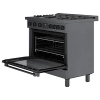 Bosch 36" 3.7 Cu. Ft. True Convection 6-Burner Dual Fuel Range (HDS8645C) - Black Stainless