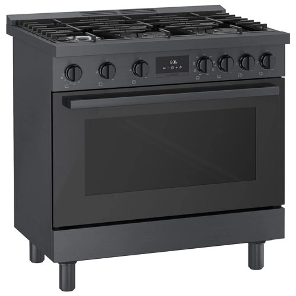 Bosch 36" 3.7 Cu. Ft. True Convection 6-Burner Dual Fuel Range (HDS8645C) - Black Stainless