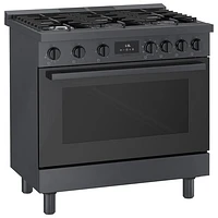 Bosch 36" 3.7 Cu. Ft. True Convection 6-Burner Dual Fuel Range (HDS8645C) - Black Stainless