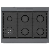 Bosch 36" 3.7 Cu. Ft. True Convection 6-Burner Dual Fuel Range (HDS8645C) - Black Stainless