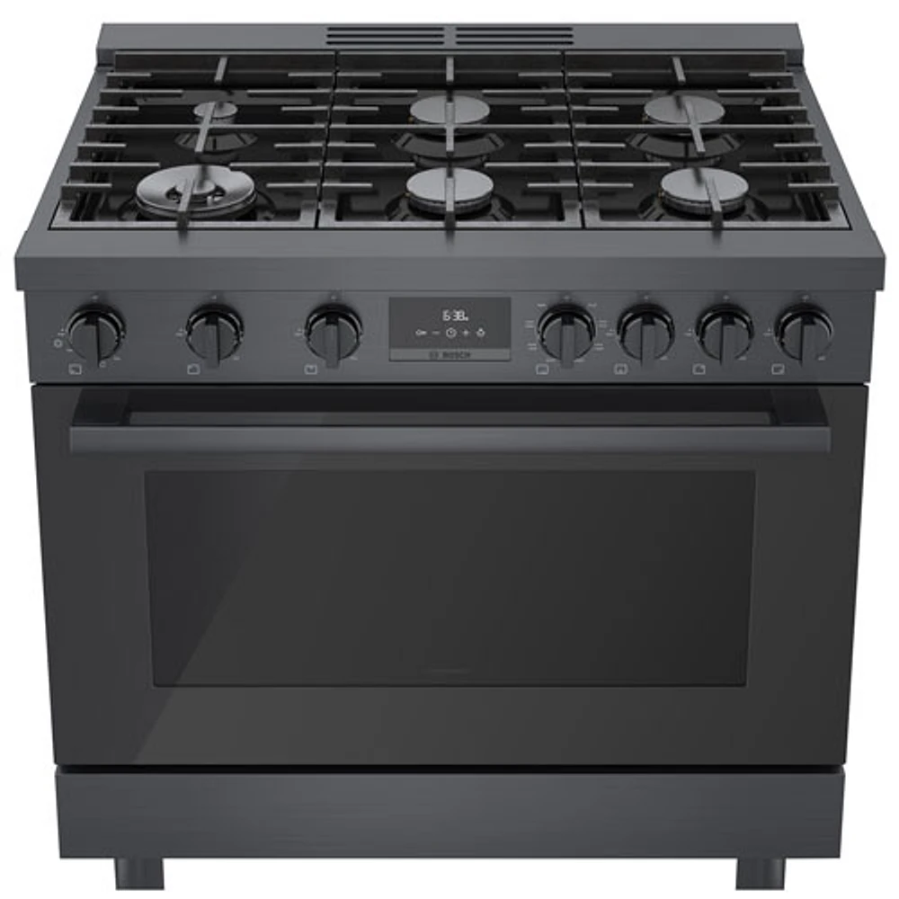 Bosch 36" 3.7 Cu. Ft. True Convection 6-Burner Dual Fuel Range (HDS8645C) - Black Stainless