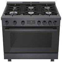 Bosch 36" 3.7 Cu. Ft. True Convection 6-Burner Dual Fuel Range (HDS8645C) - Black Stainless