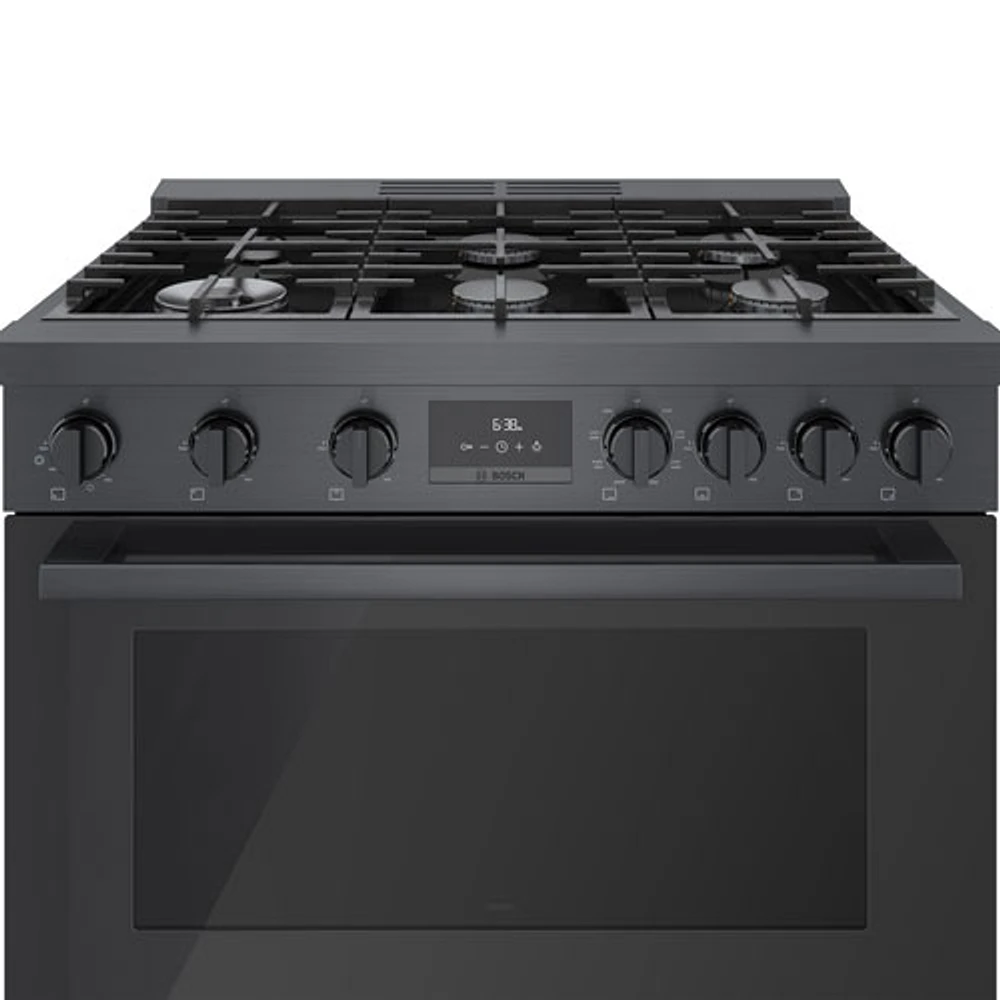 Bosch 36" 3.7 Cu. Ft. True Convection 6-Burner Dual Fuel Range (HDS8645C) - Black Stainless