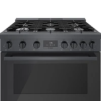 Bosch 36" 3.7 Cu. Ft. True Convection 6-Burner Dual Fuel Range (HDS8645C) - Black Stainless