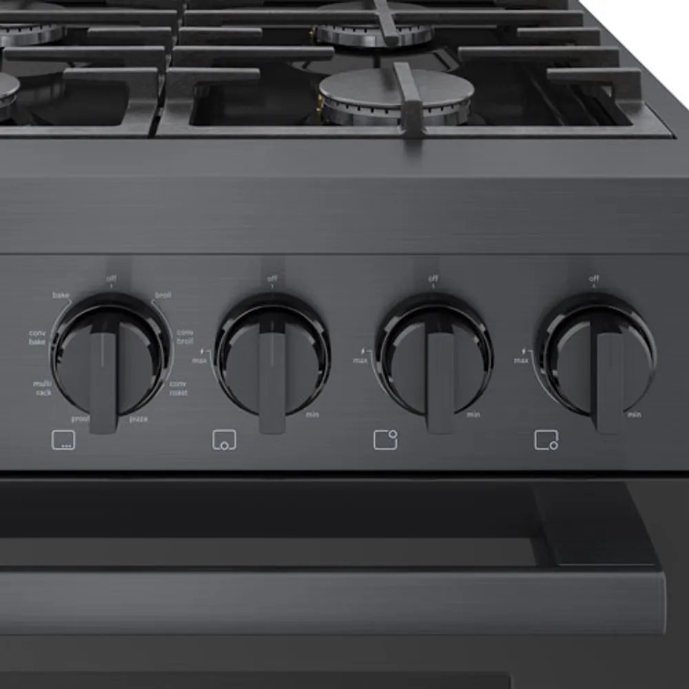 Bosch 36" 3.7 Cu. Ft. True Convection 6-Burner Dual Fuel Range (HDS8645C) - Black Stainless