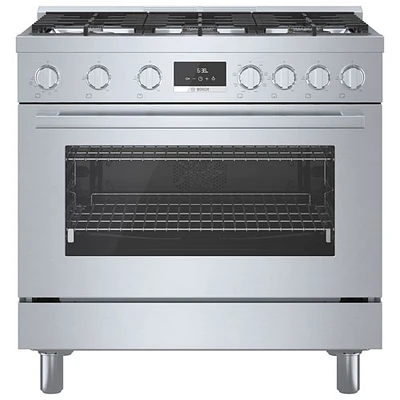 Bosch 36" 3.7 Cu. Ft. True Convection 6-Burner Dual Fuel Range (HDS8655C) - Stainless Steel