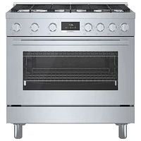 Bosch 36" 3.7 Cu. Ft. True Convection 6-Burner Dual Fuel Range (HDS8655C) - Stainless Steel