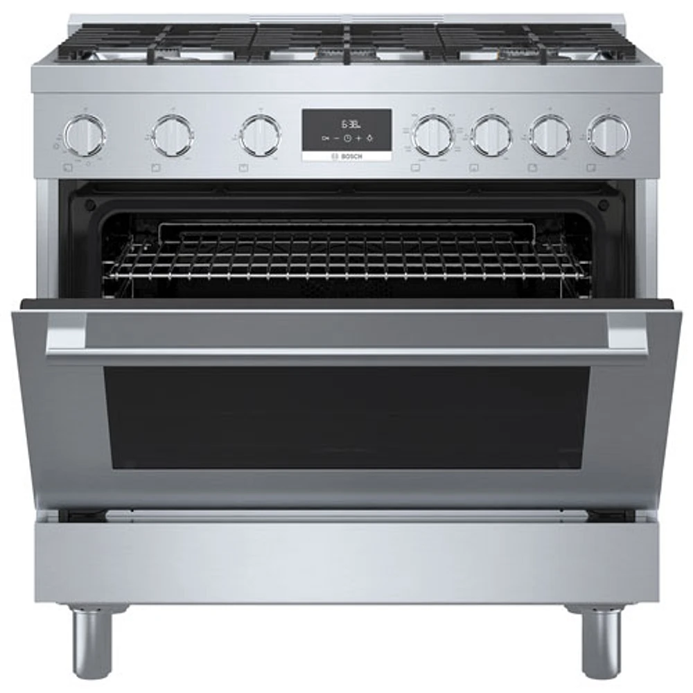 Bosch 36" 3.7 Cu. Ft. True Convection 6-Burner Dual Fuel Range (HDS8655C) - Stainless Steel