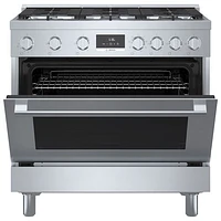 Bosch 36" 3.7 Cu. Ft. True Convection 6-Burner Dual Fuel Range (HDS8655C) - Stainless Steel